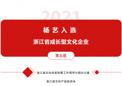 Z6尊龙凯时入选 “浙江省成长型文化企业”